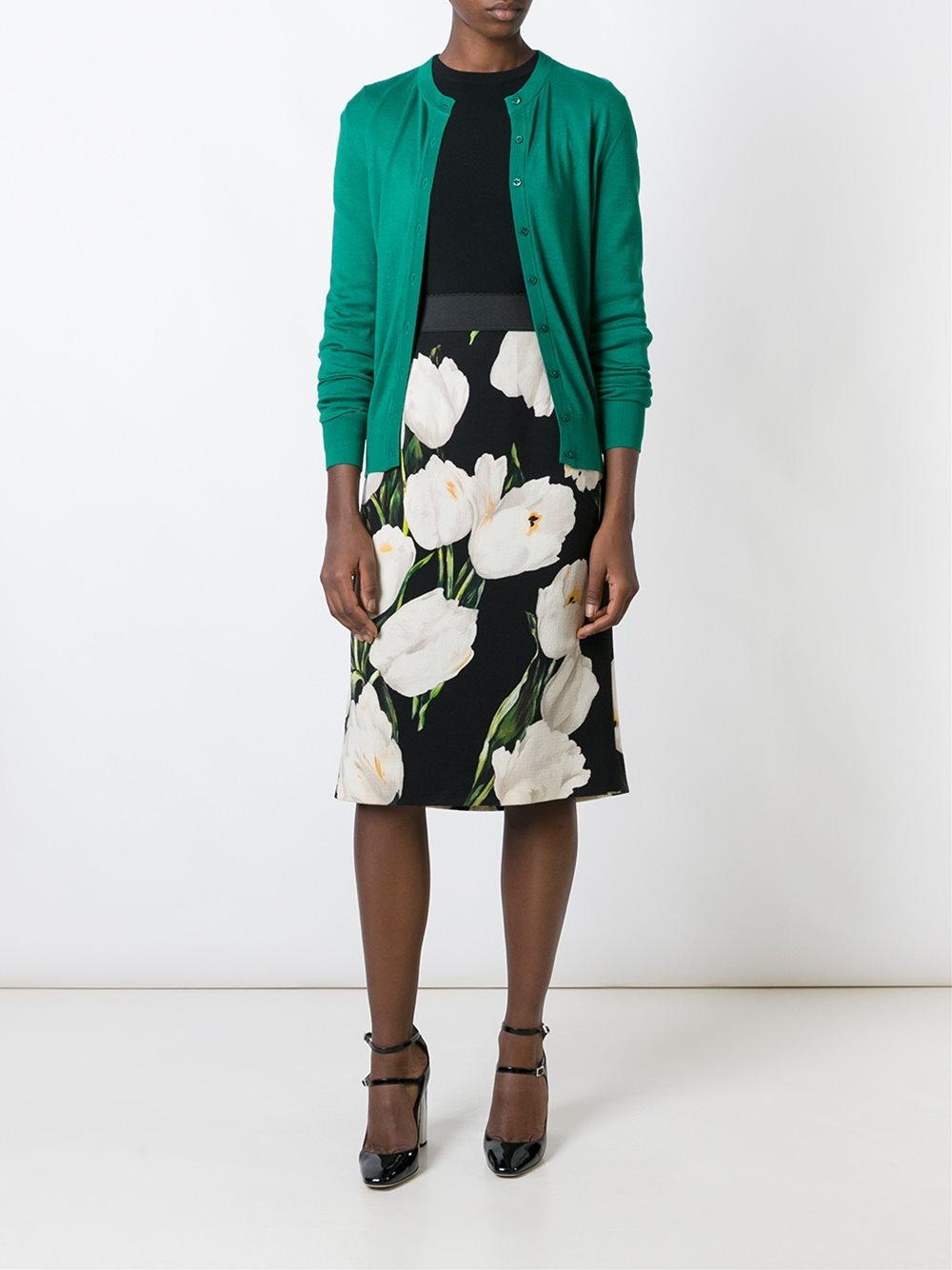 tulip print pencil skirt