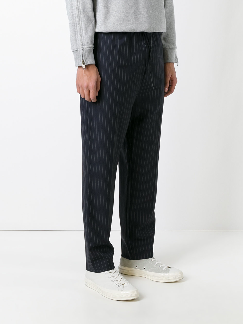 pinstriped track pants