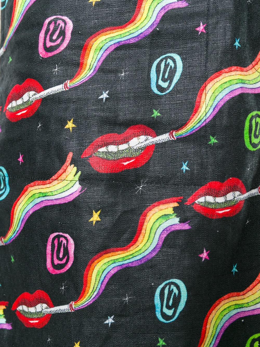 smoking lips print skirt