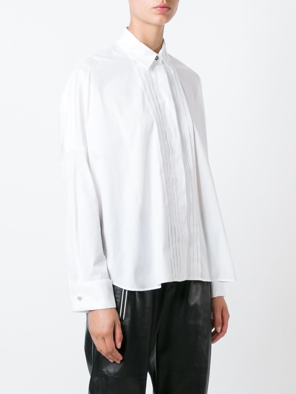 pleated front shirt