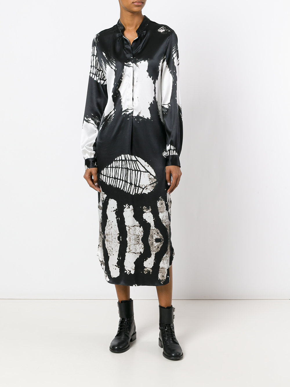 abstract print midi dress