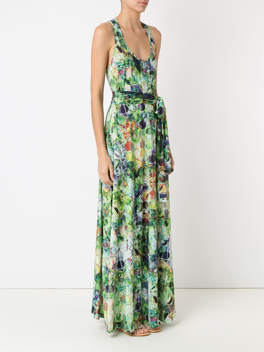 abstract print long dress