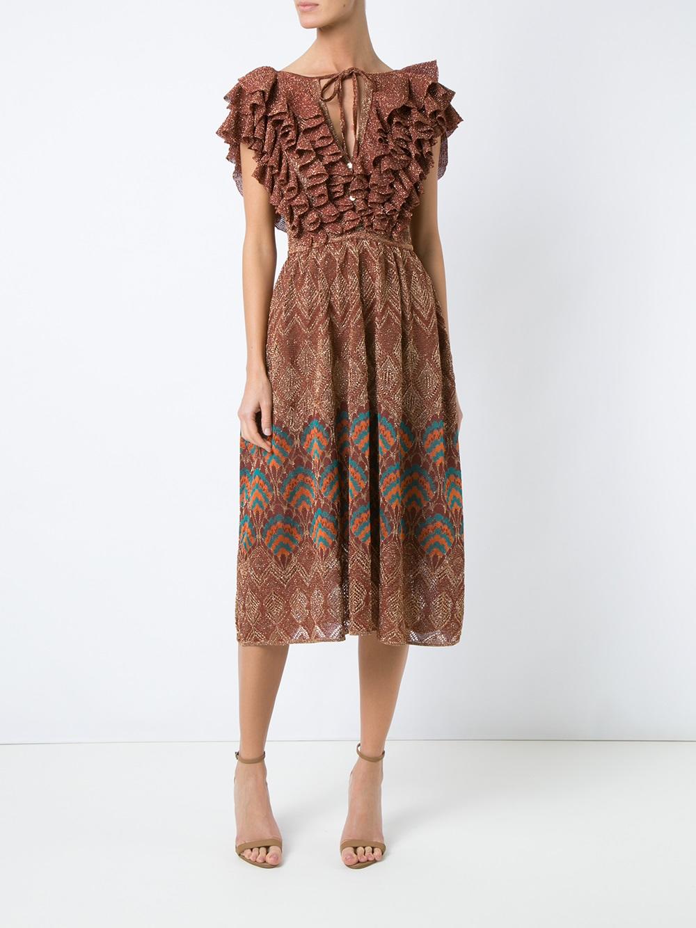 ruffled knit dress