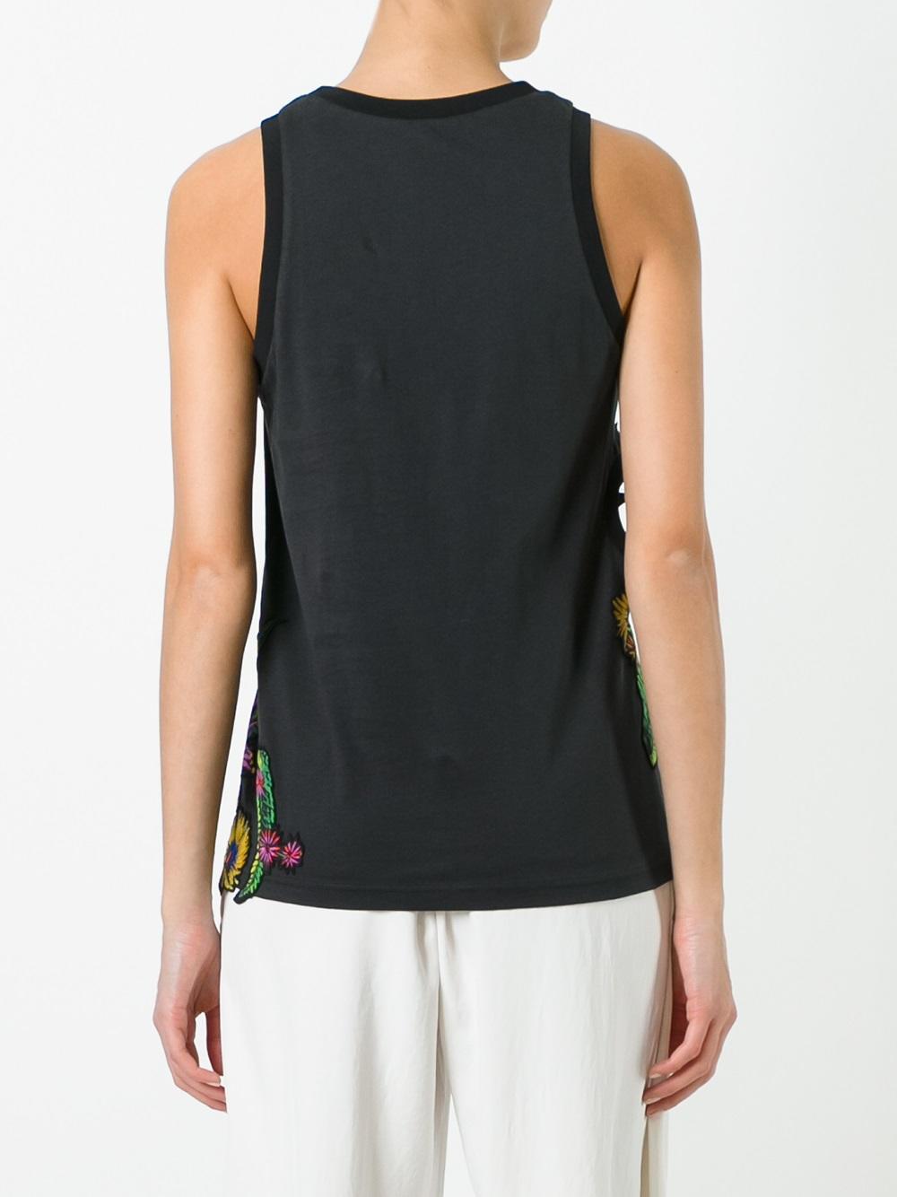 floral embroidered tank top