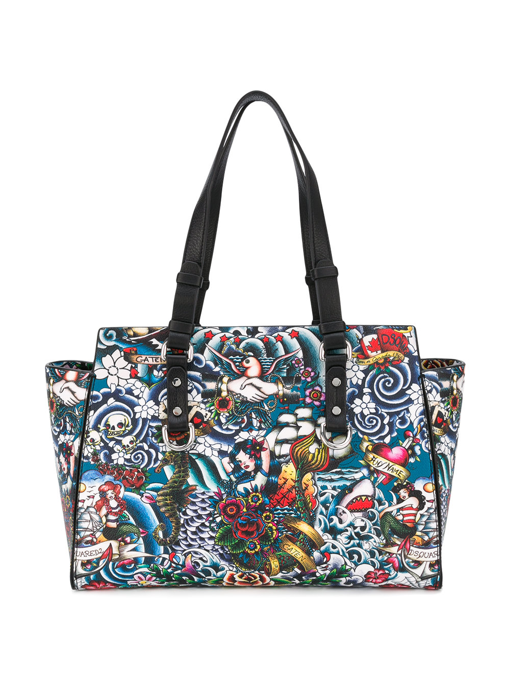tattoo sea print changing bag