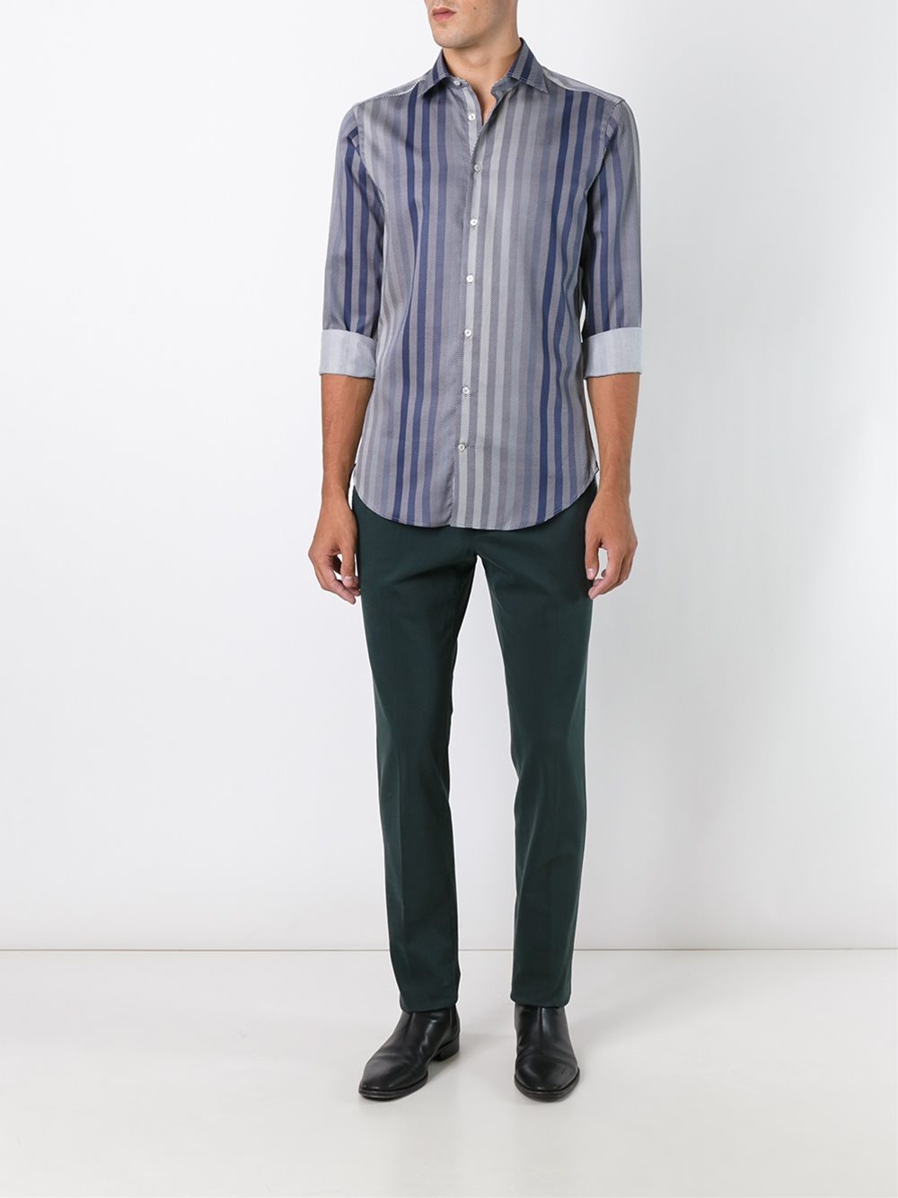 striped button down shirt