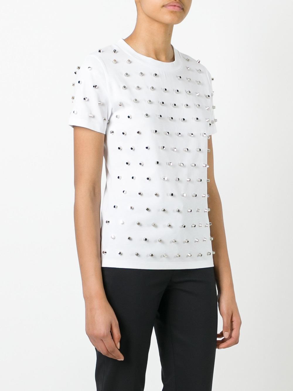 silver-tone studded T-shirt