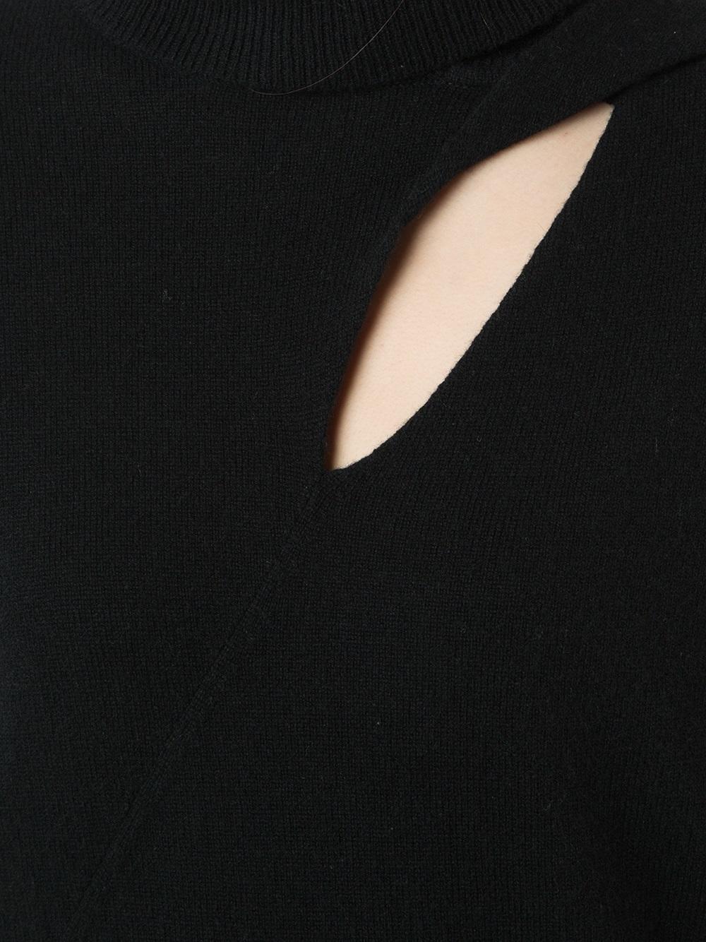 cut-off detailing turtleneck jumper