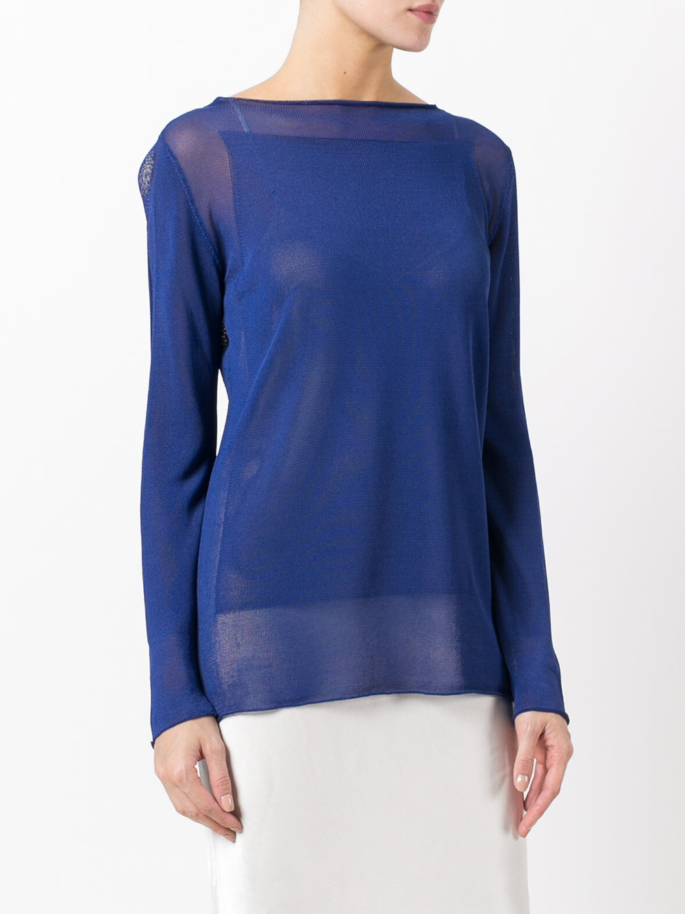 sheer boat-neck sweater