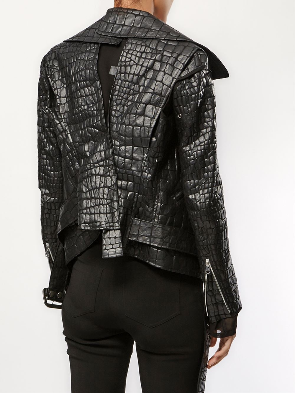 鳄鱼皮效果机车夹克