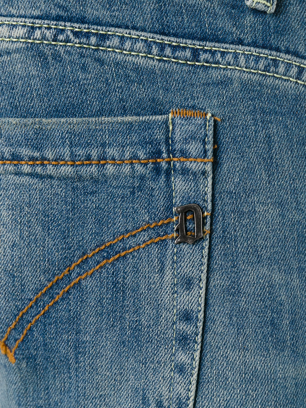 磨损细节紧身牛仔裤