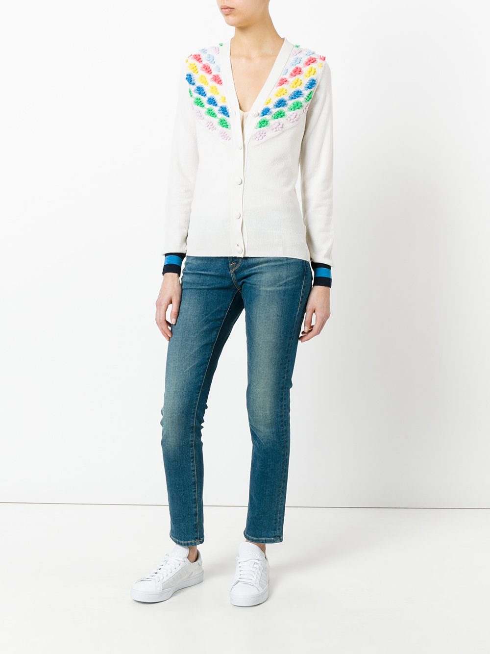 embroidered knitted cardigan
