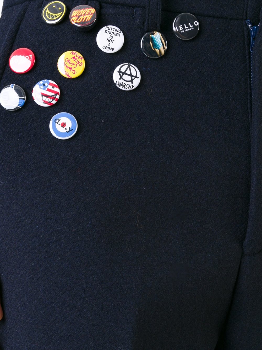 pin detail cropped trousers