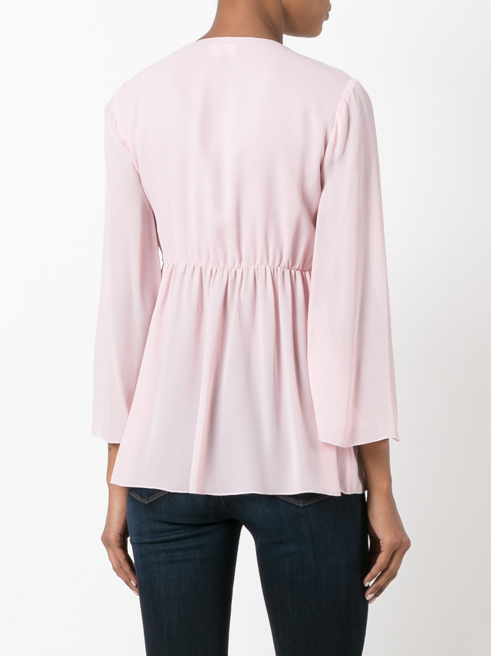 fringed V-neck blouse