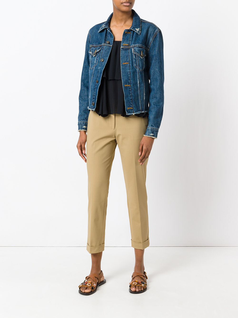 slim-fit cropped trousers