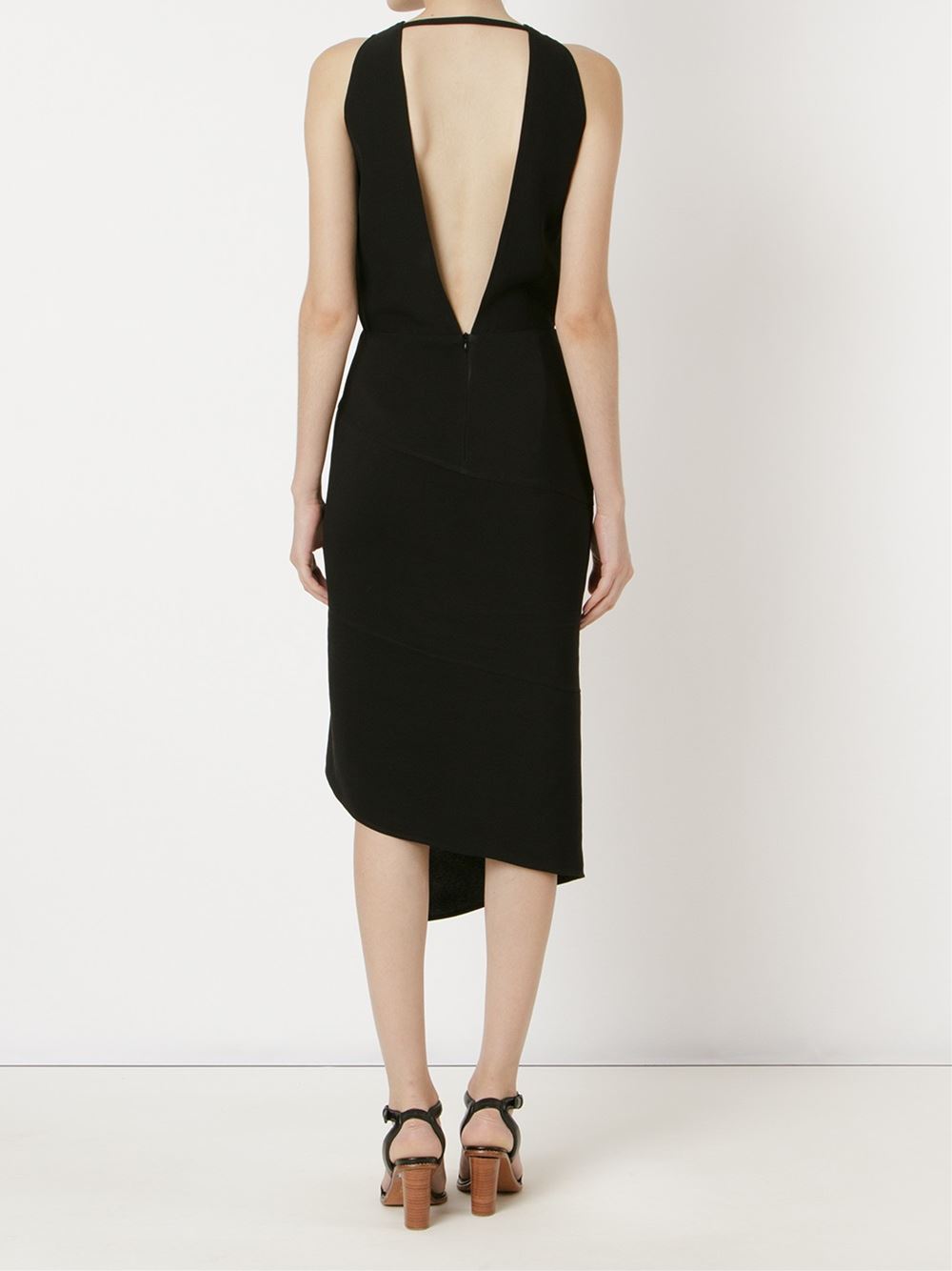asymmetric hem midi dress