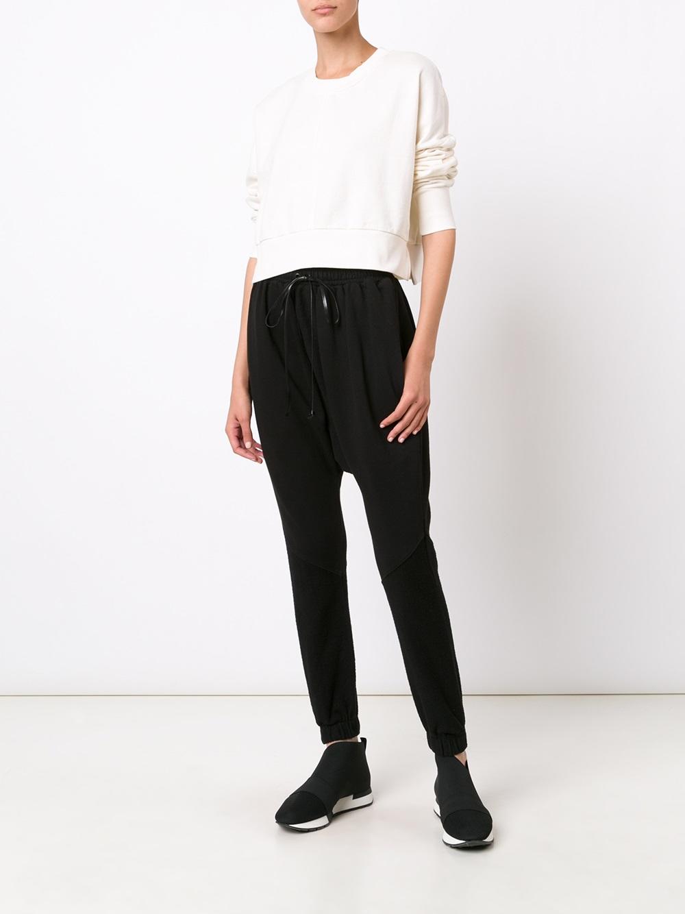 v neck cropped sweatshirt