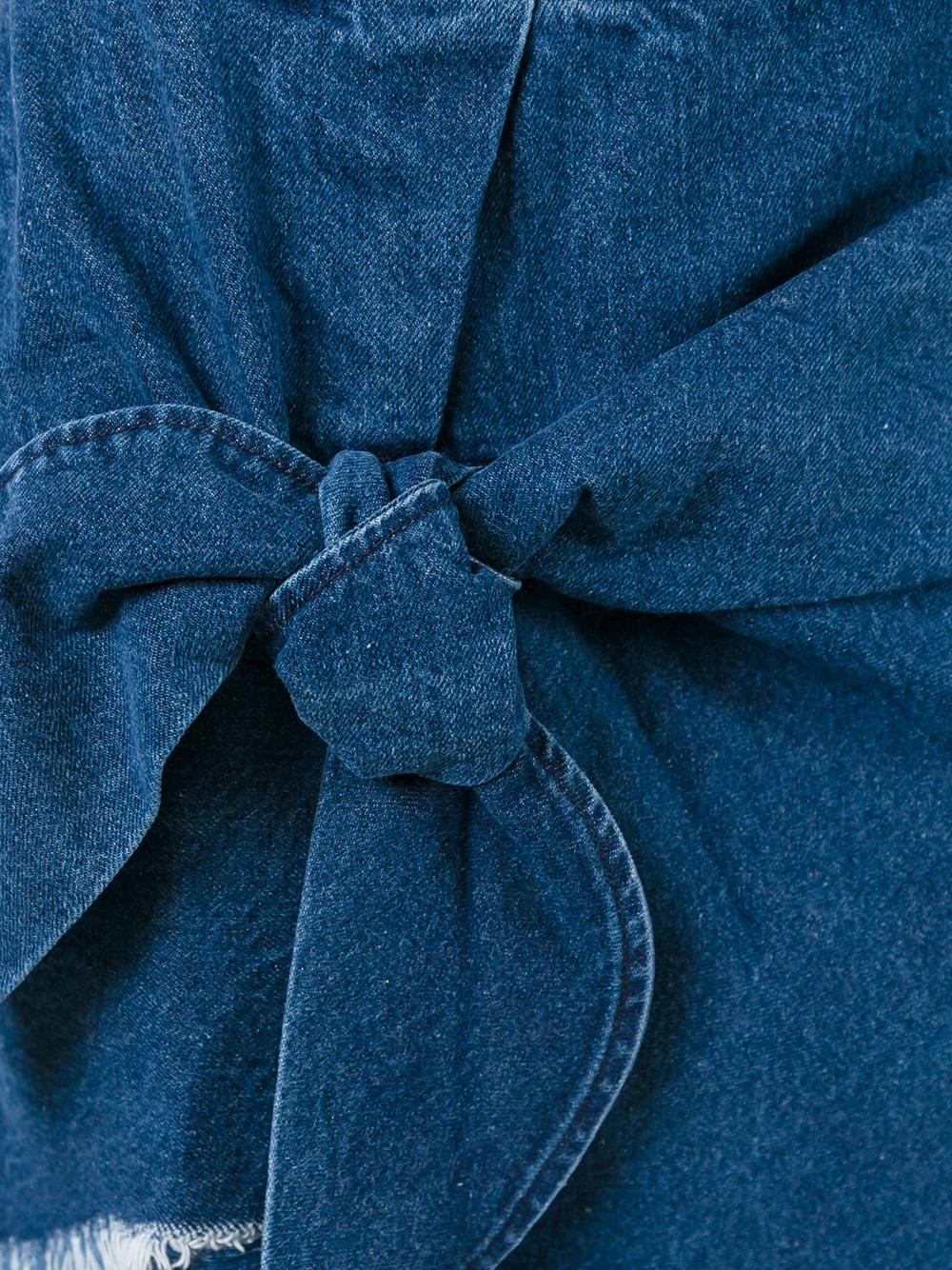 knot detail denim skirt