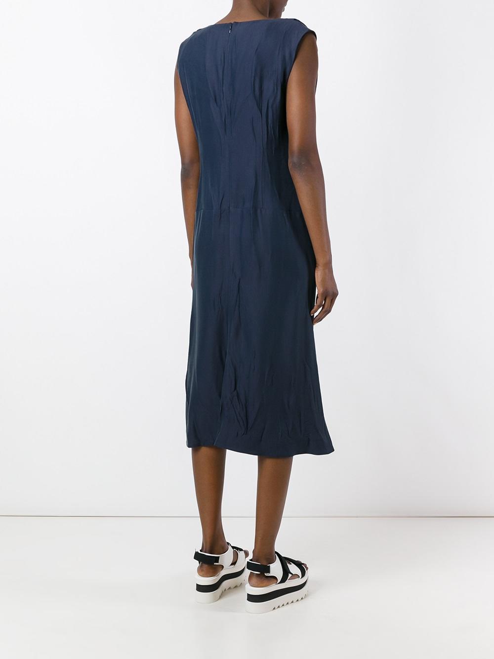 ruched v-neck dress