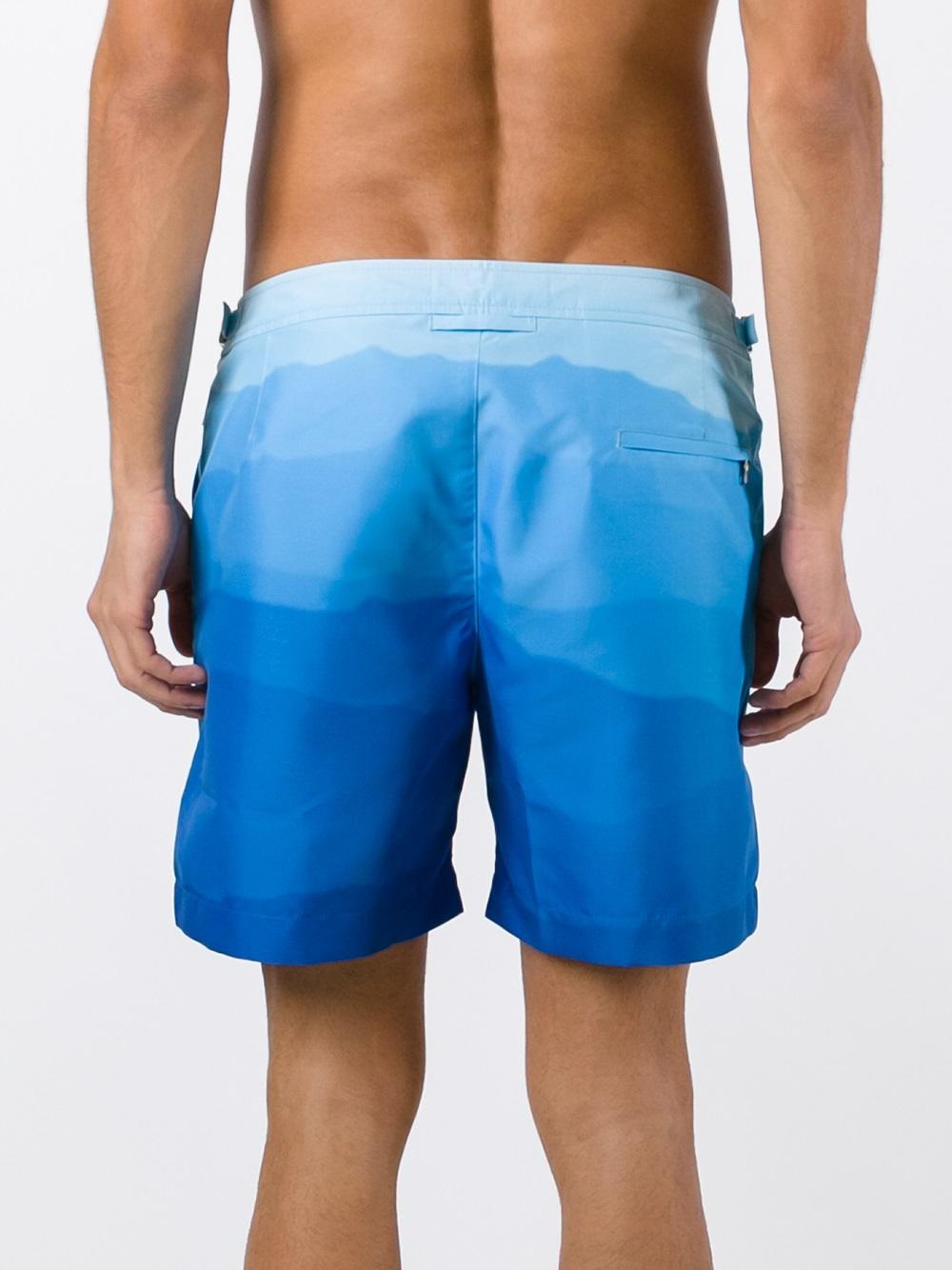 ocean wave print swim shorts