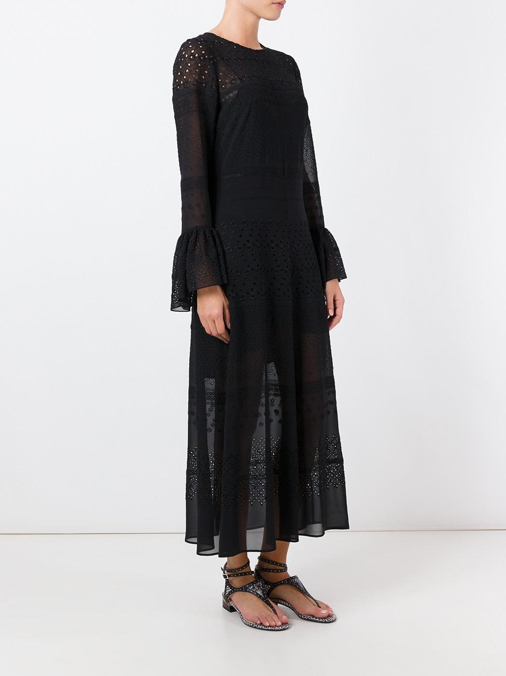 bell sleeve broderie anglaise dress