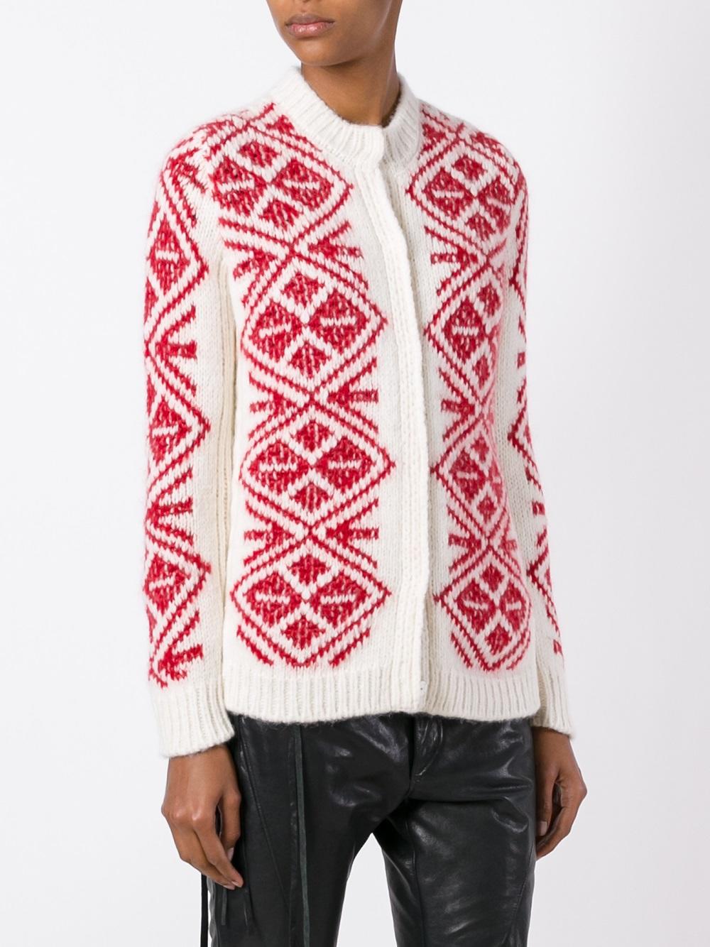 geometric pattern cardigan