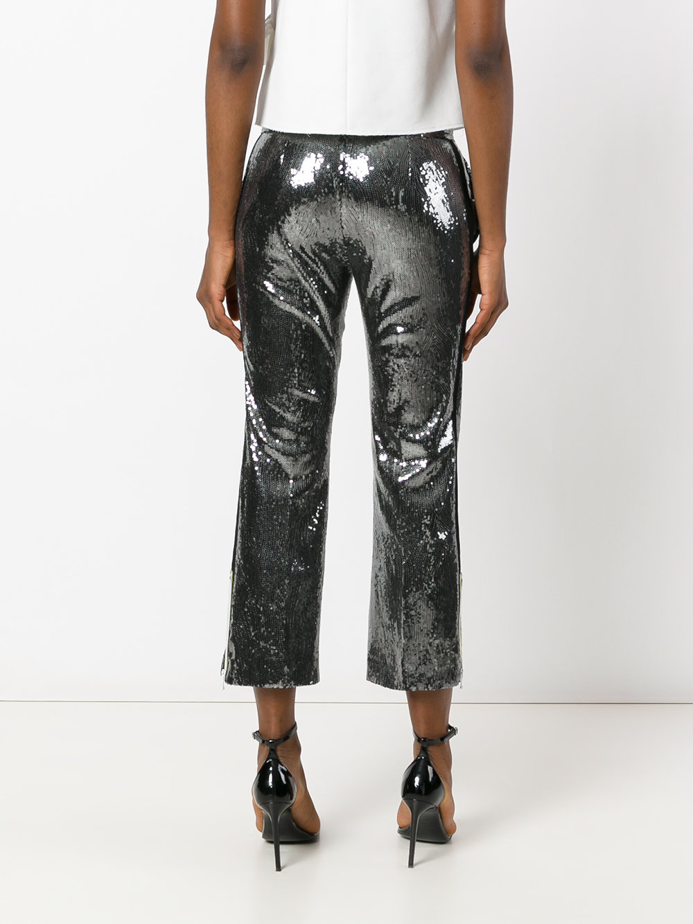 sequinned cropped trousers