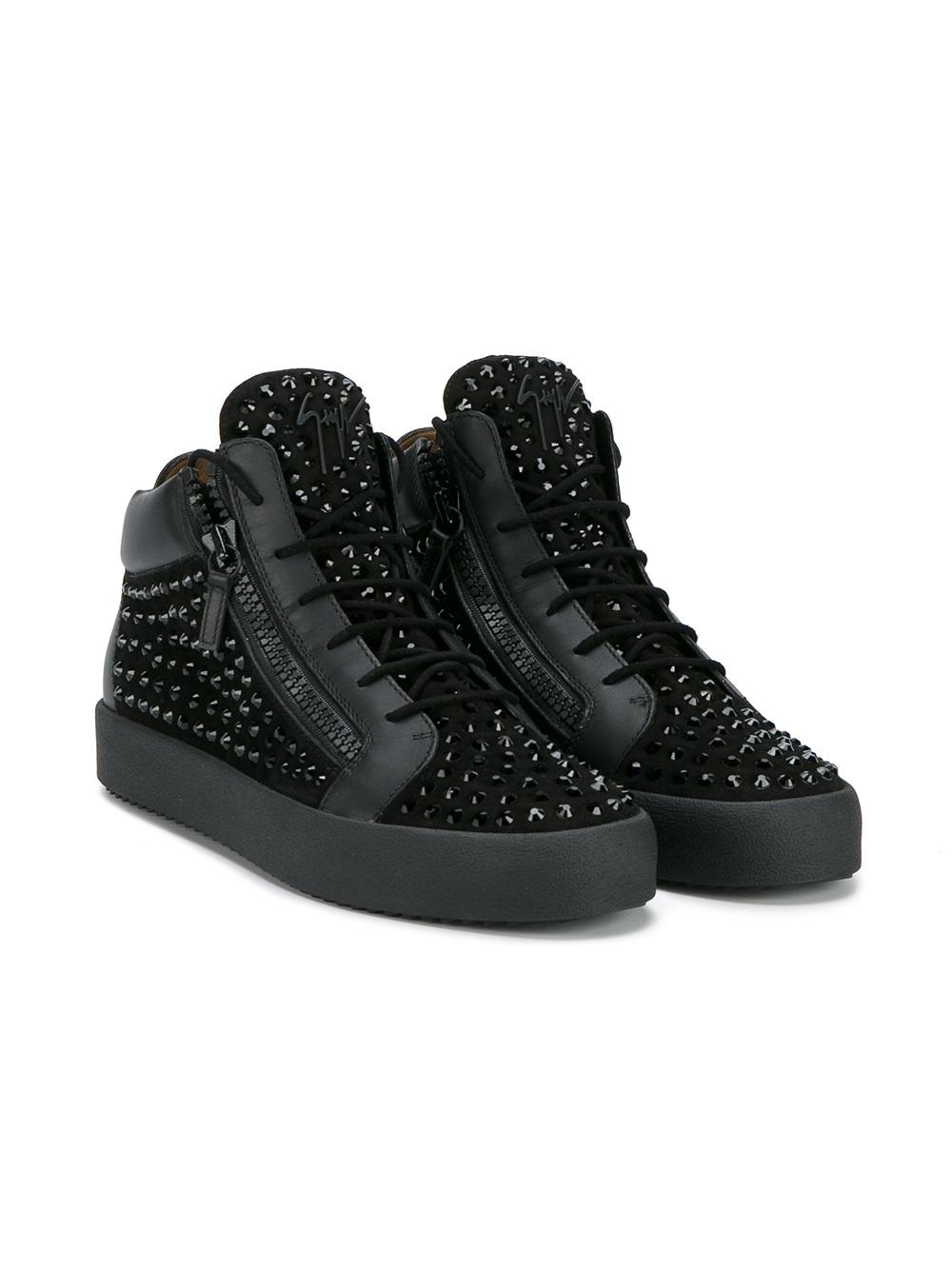 studded high-top trainers