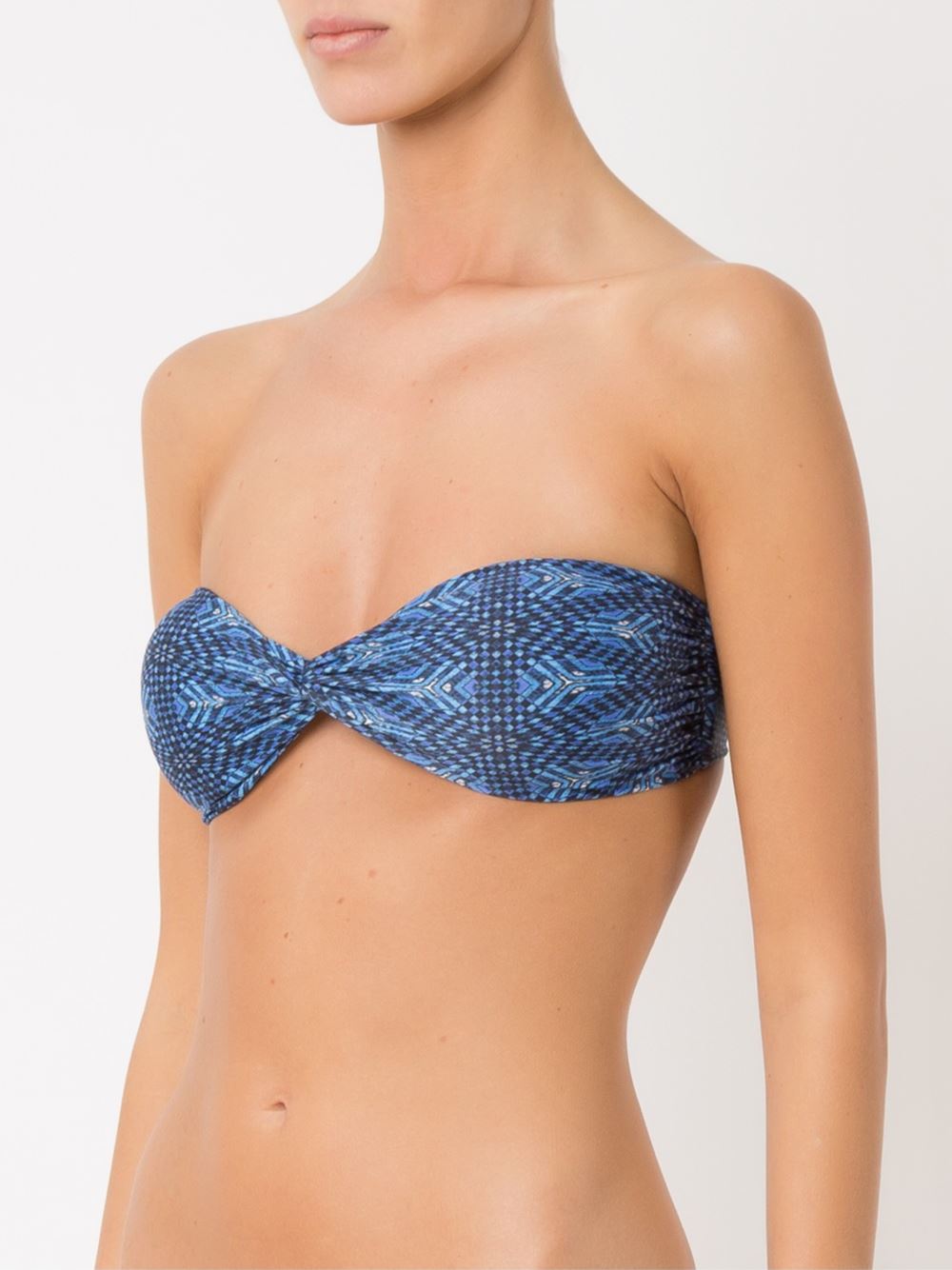 abstract print bandeau bikini top