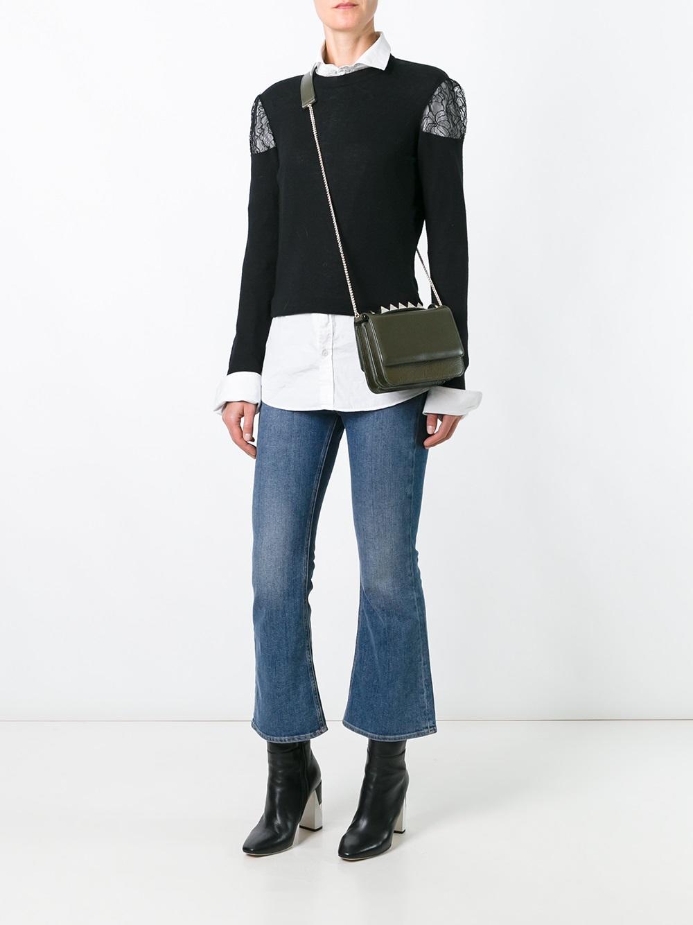 studded handle satchel bag