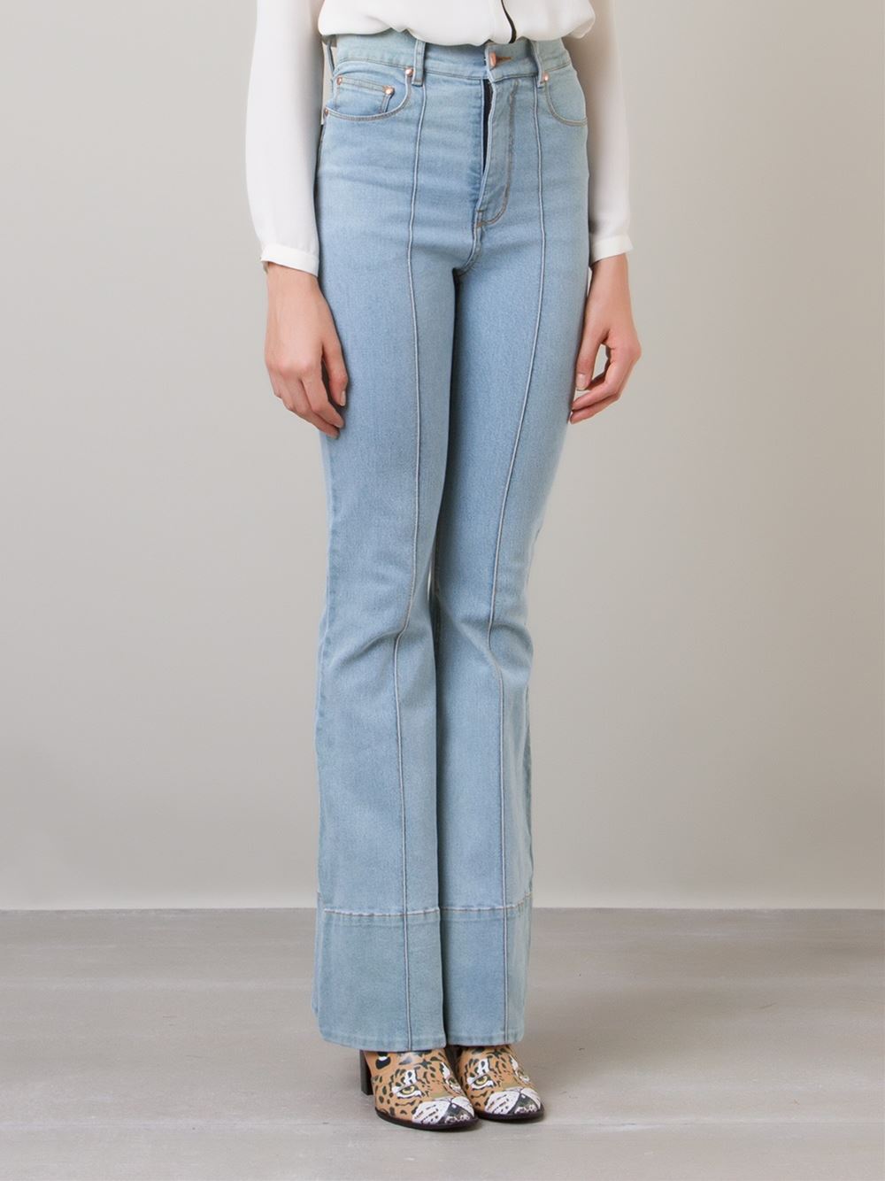 high waist flared jeans