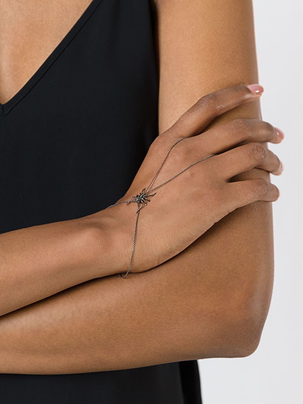 spider diamond hand bracelet