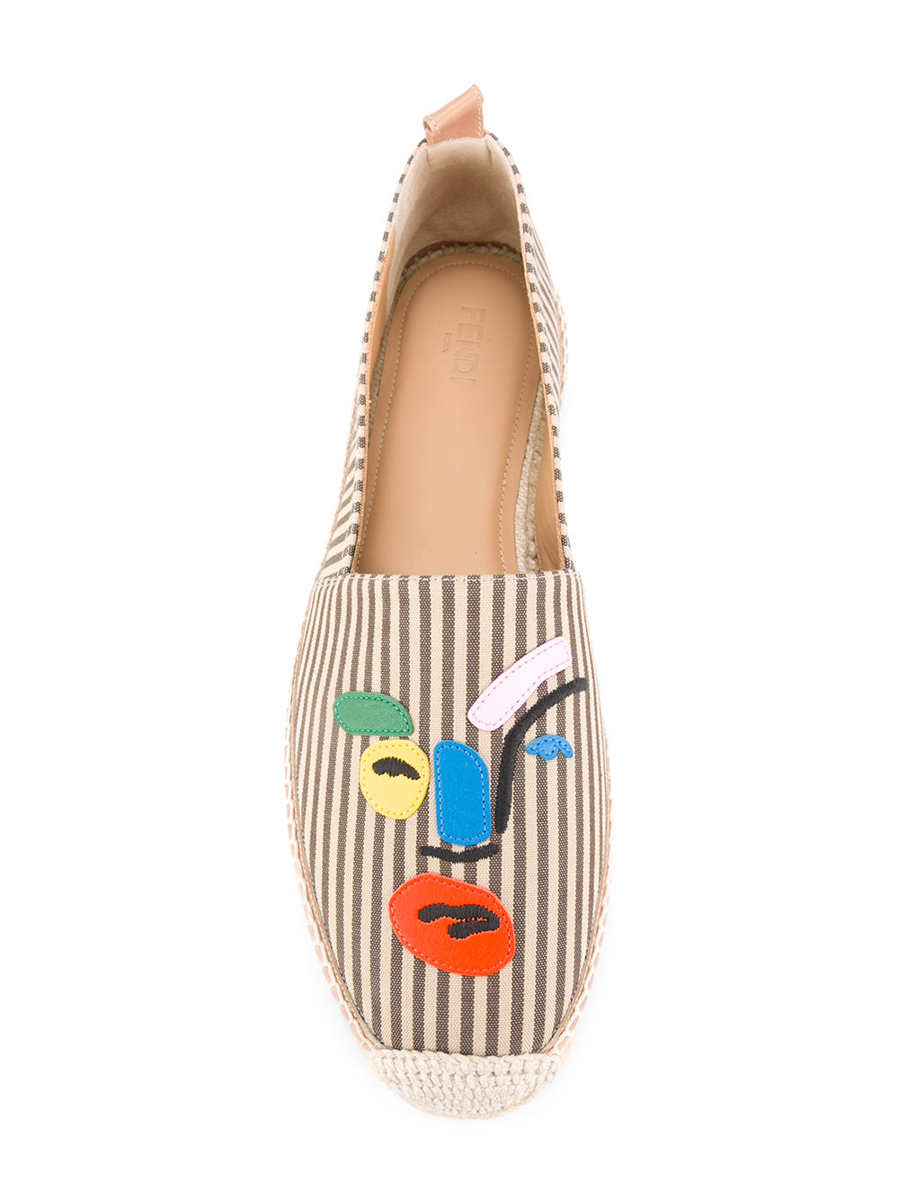 face embellished striped espadrilles