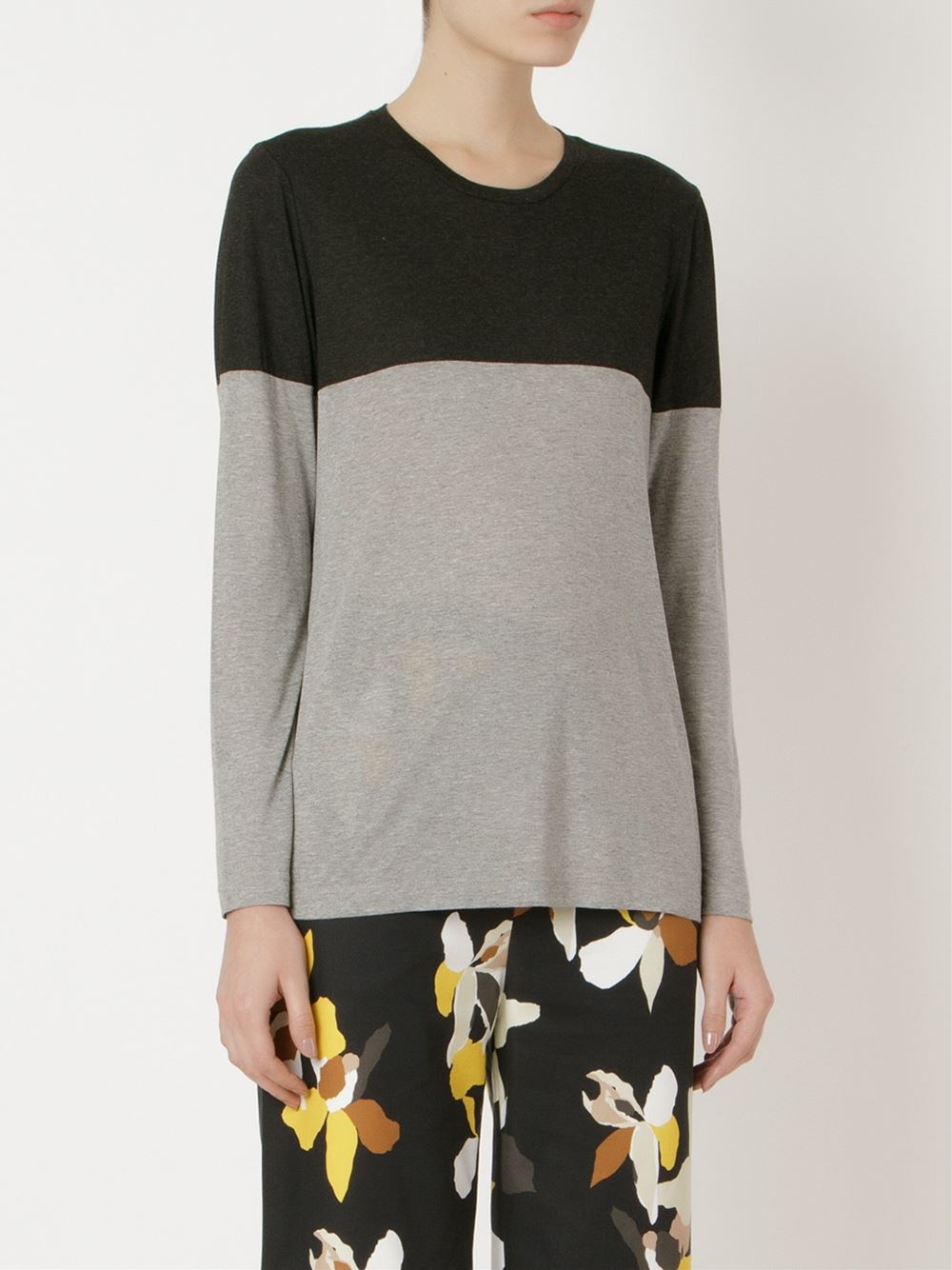 crew neck bi-colored t-shirt