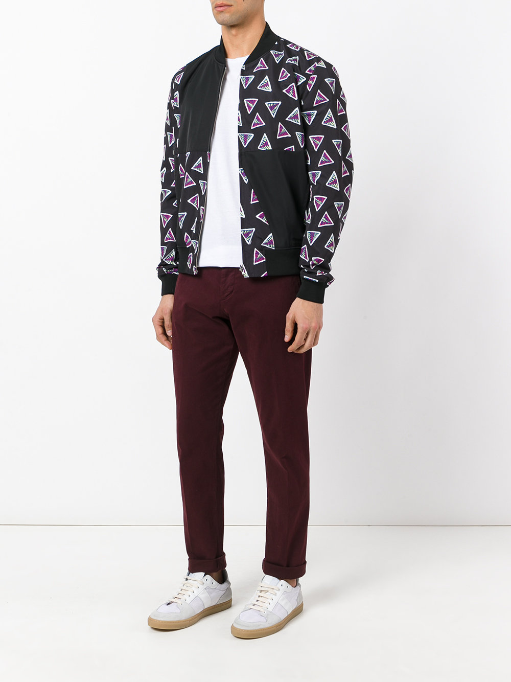 triangle print bomber jacket