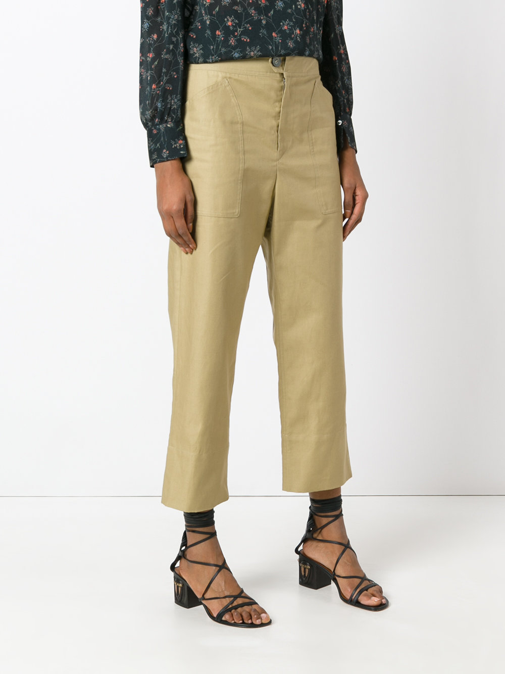 cropped straight leg trousers