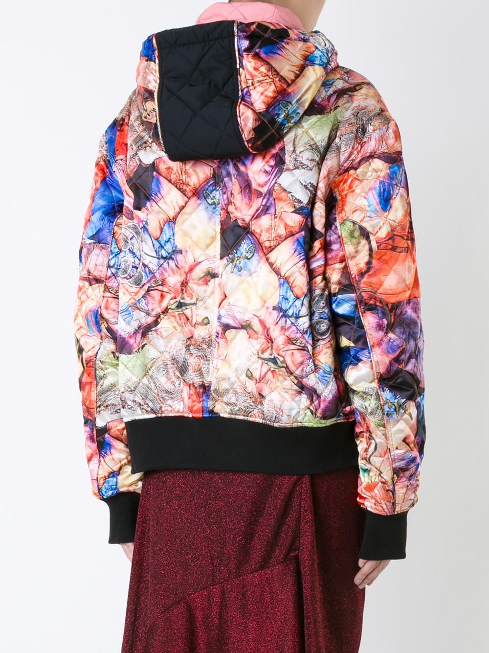 multiple prints quilted bomber