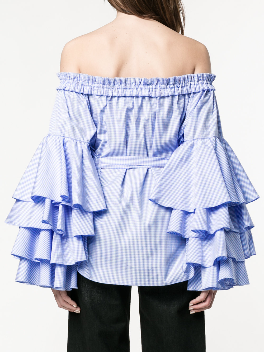 off shoulder ruffle blouse