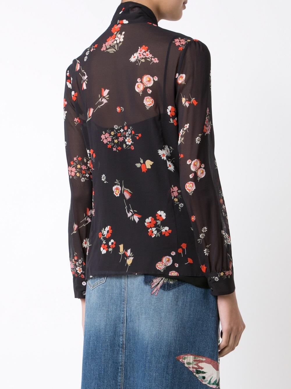 floral print sheer shirt