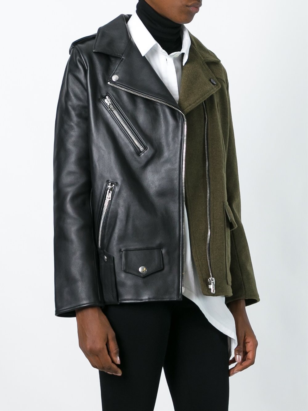 patchwork biker jacket