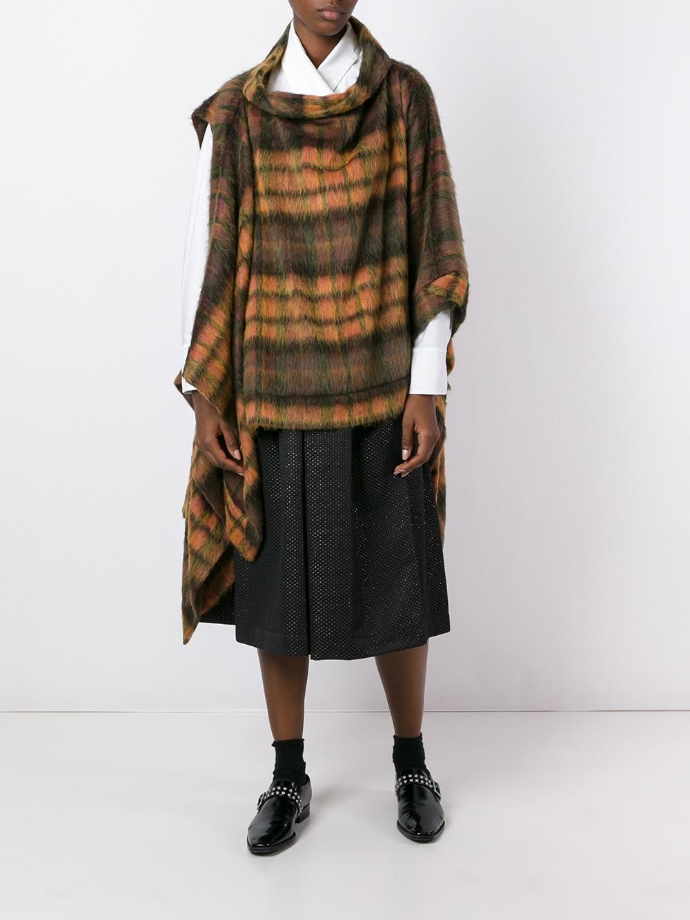 checked poncho