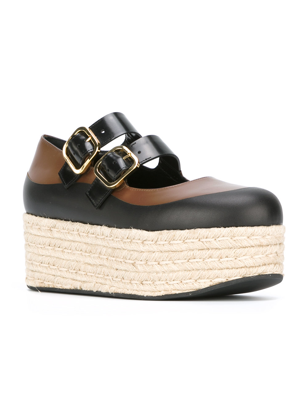 double strap espadrille platform loafers