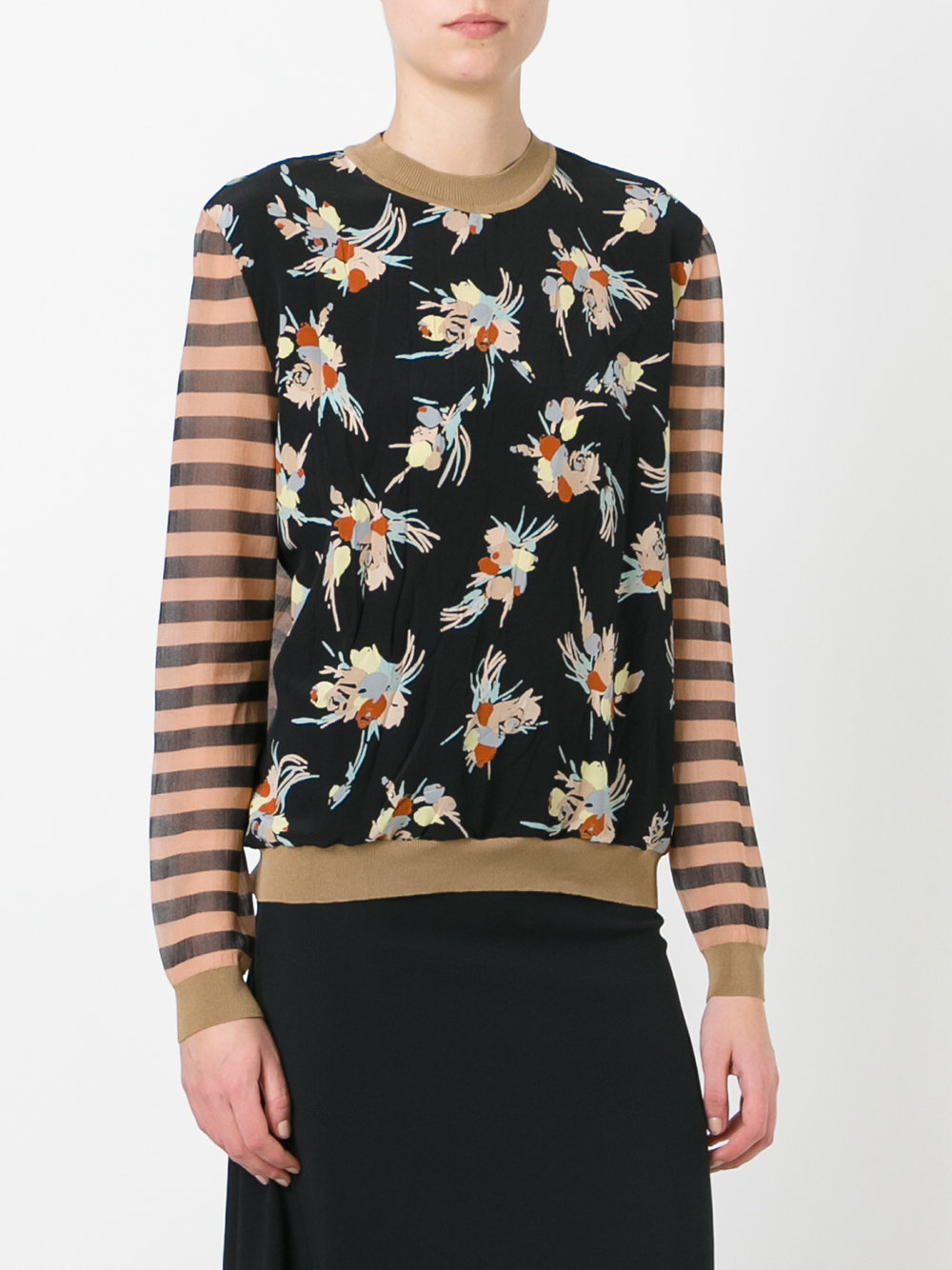 floral stripe pattern jumper