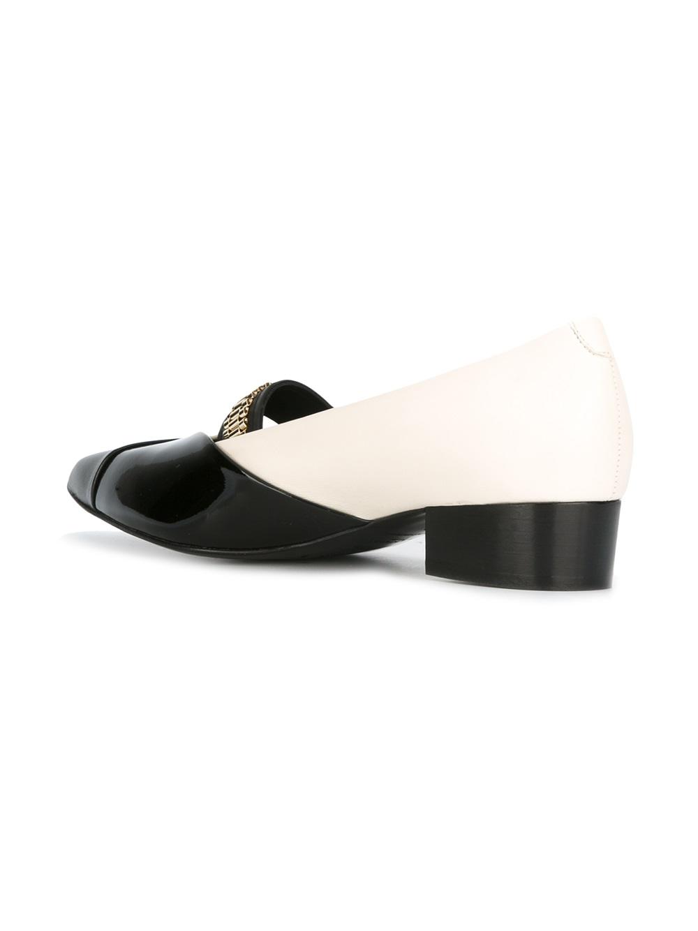 chain vamp two-tone pumps