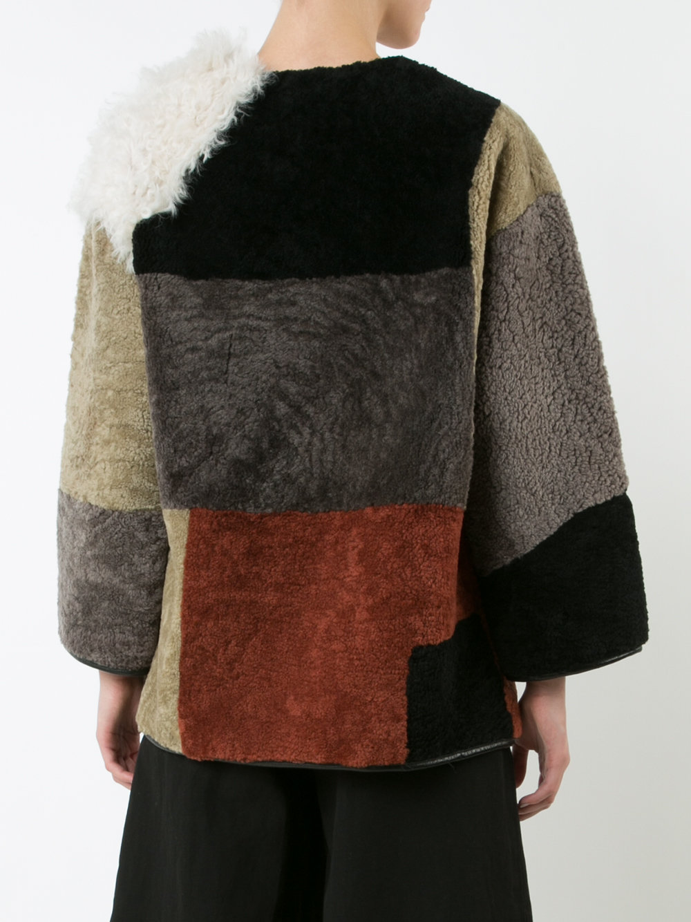 patchwork fur jacket 