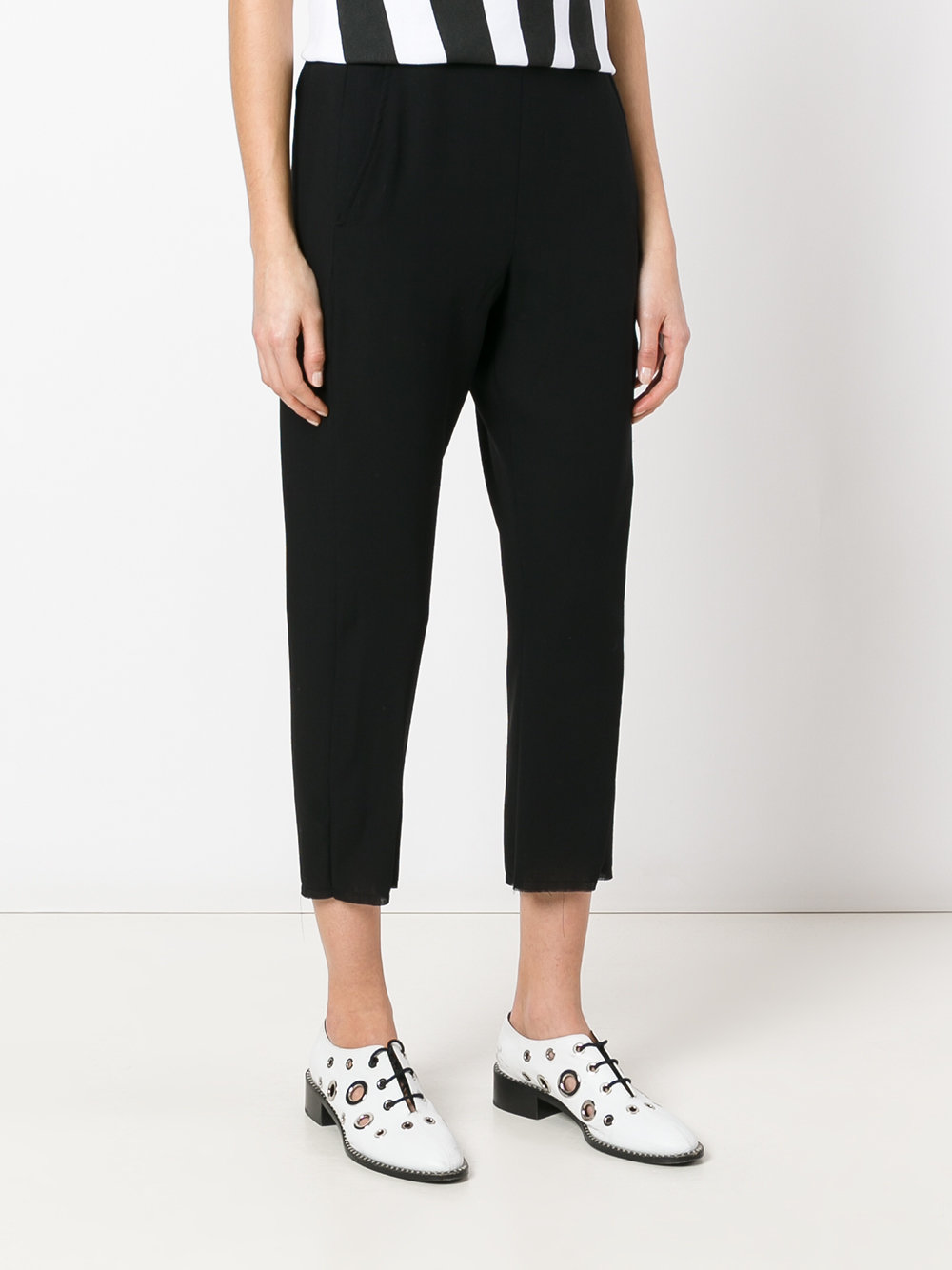 raw hem cropped trousers