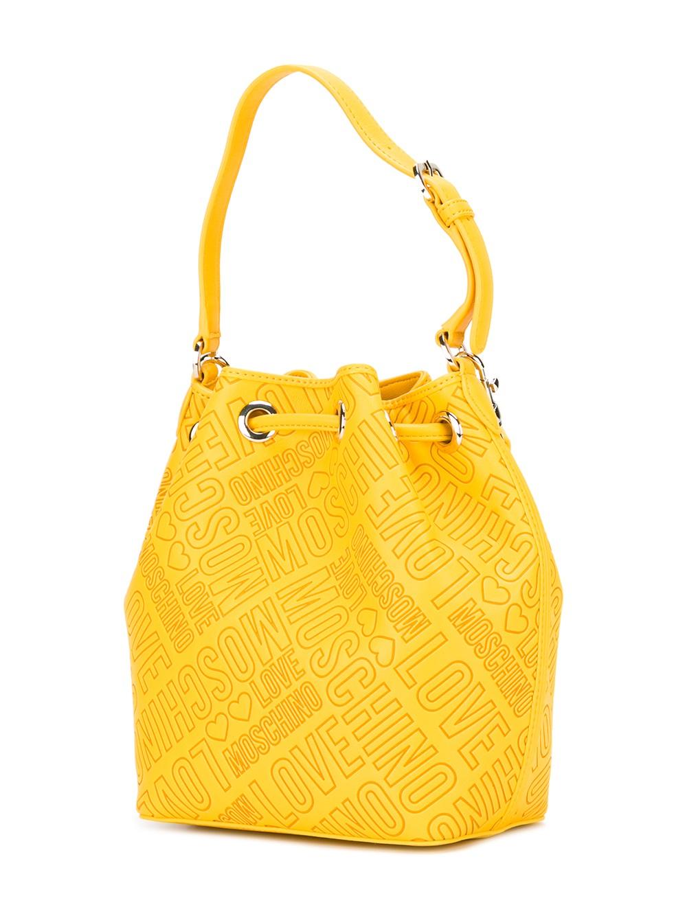 logo embossed bucket shoulder bag