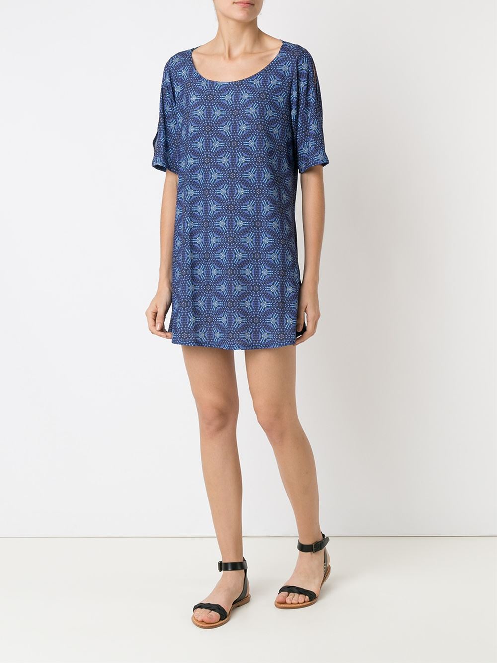 round neck printed dress