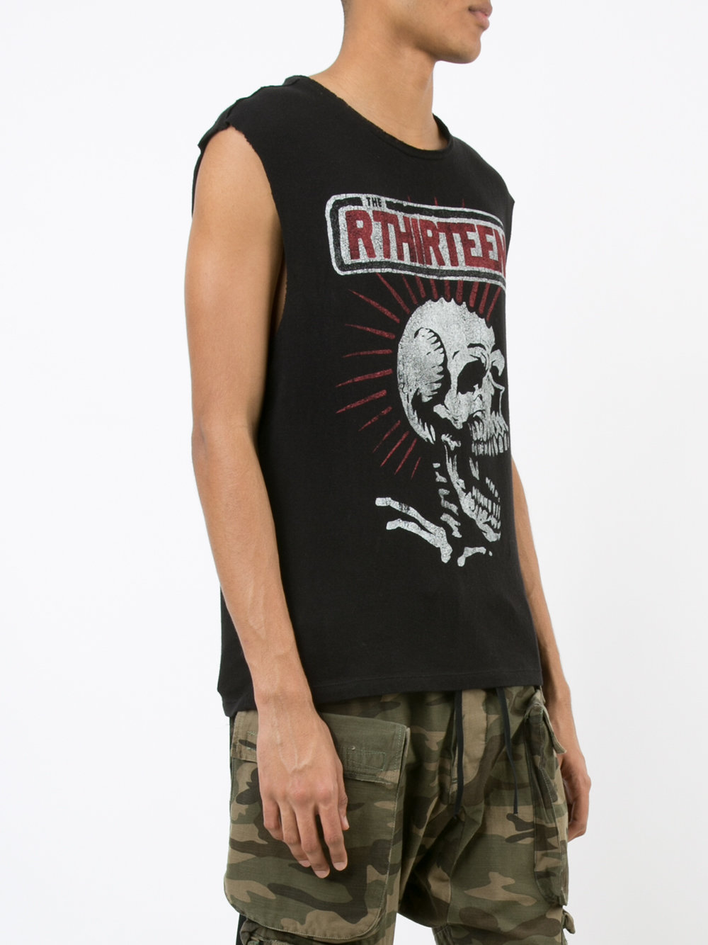 skull print sleeveless T-shirt 
