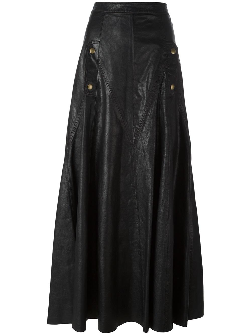 long leather skirt